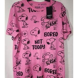 Snoopy ''Not today''  men's pink medium shirt